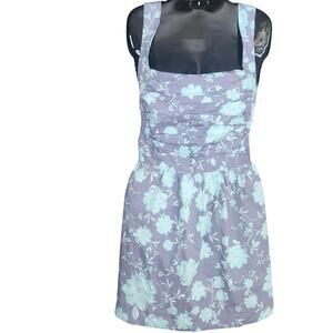 FREE PEOPLE Meet Me in Maui Mini Dress Ocean Combo Floral sz Med Lg | MSRP $128